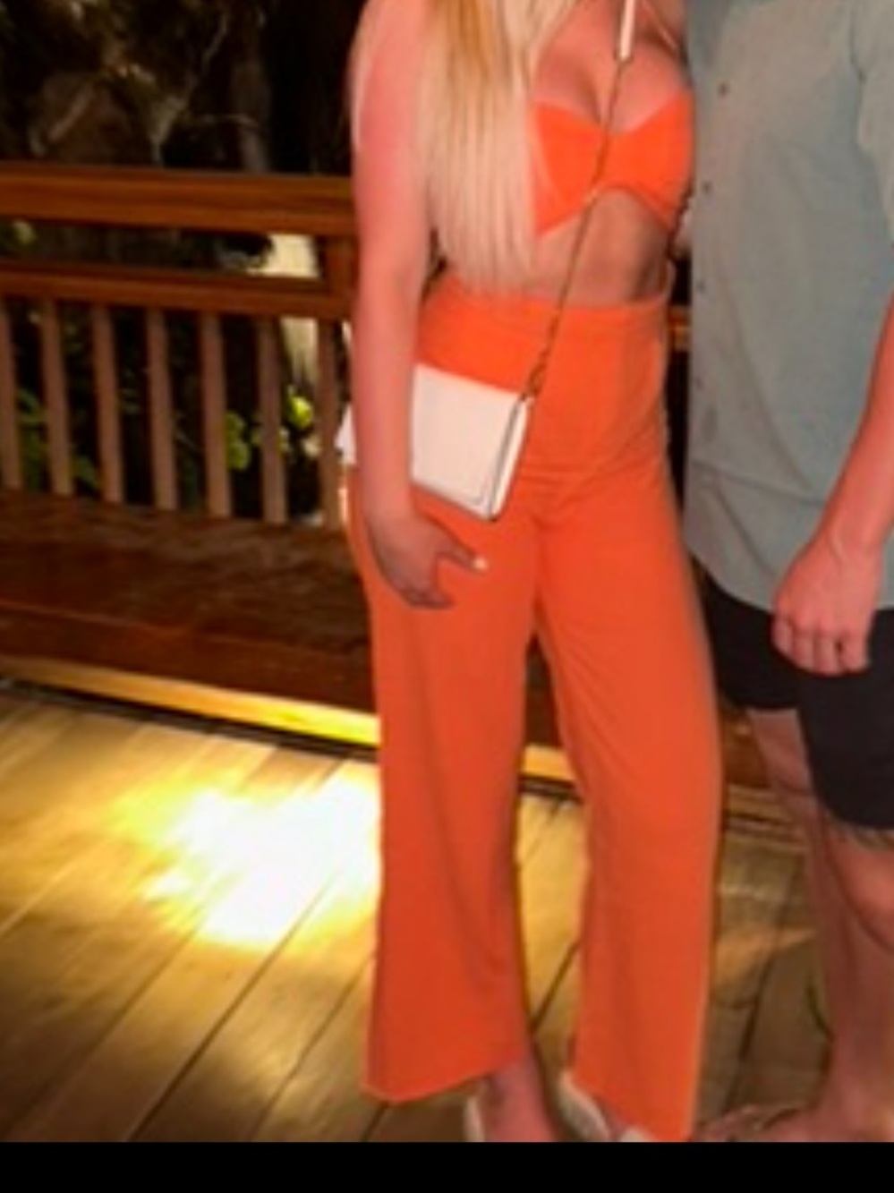 12th Tribe Orange Two-Piece Jumpsuit Romper